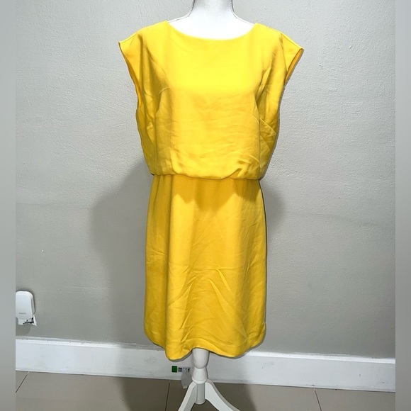 Banana Republic Yellow Drape Back Dress - Picture 1 of 11